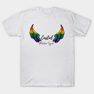 Castiel Protection Sqad rainbow wings T-Shirt